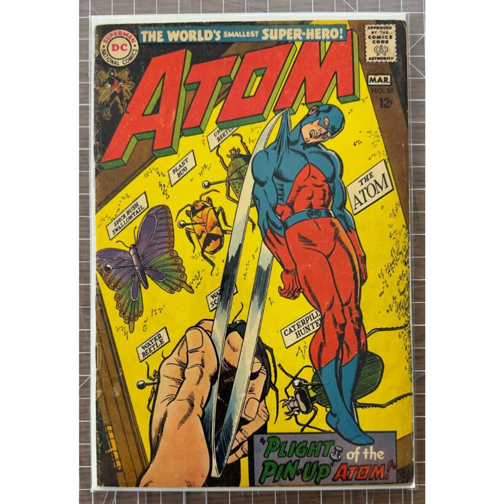 The Atom #35 Nice Unrestored Silver Age Superhero Vintage DC Comic 1968 2.5-3.5
